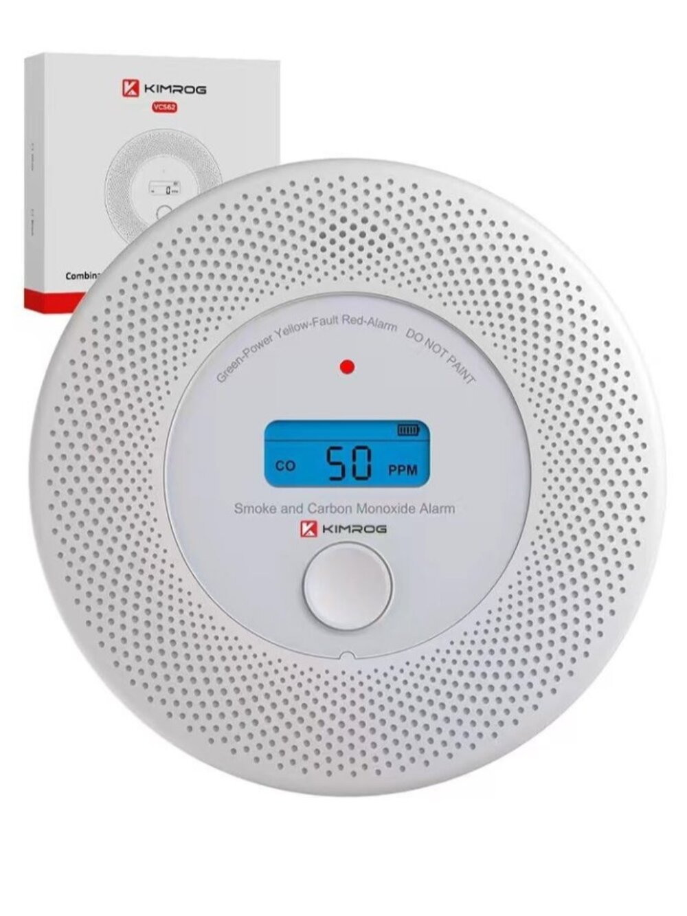 KIMROG 10-Year Sealed Battery 2-in-1 Smoke & Carbon Monoxide Detector Alarm | CO